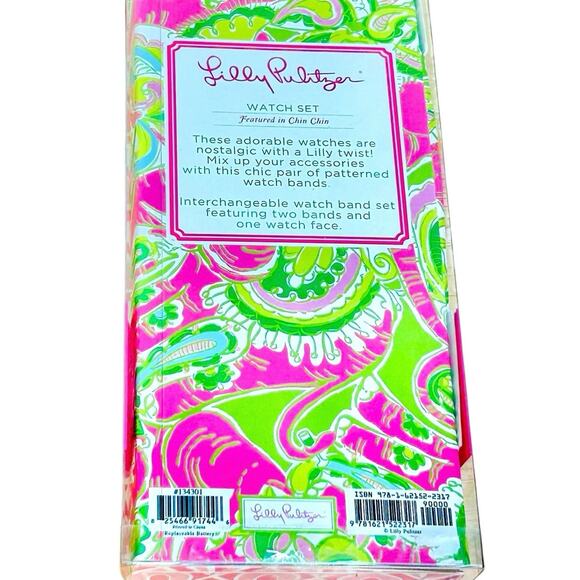 Lilly Pulitzer Colorful Watch Set Two Bands One Watch Face New Open Box - Picture 6 of 7